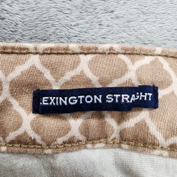 Charter Club Jeans Womens 10 Tan White Geometric Lexington Straight Leg Stretch - Picture 6 of 13